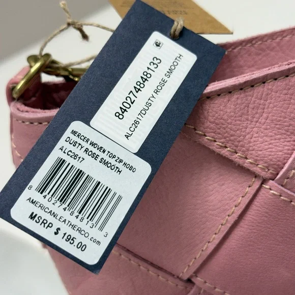 American Leather Co. Pink Woven Shoulder Bag NWT - Picture 6 of 12